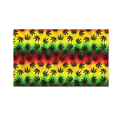 Cannabis Rasta Pattern Print Polyester Flag
