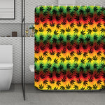 Cannabis Rasta Pattern Print Polyester Shower Curtain