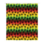 Cannabis Rasta Pattern Print Polyester Shower Curtain