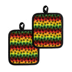 Cannabis Rasta Pattern Print Pot Holders