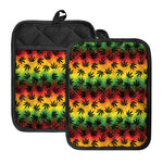 Cannabis Rasta Pattern Print Pot Holders With Pocket