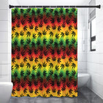 Cannabis Rasta Pattern Print Premium Shower Curtain