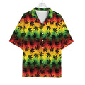 Cannabis Rasta Pattern Print Rayon Hawaiian Shirt