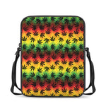 Cannabis Rasta Pattern Print Rectangular Crossbody Bag