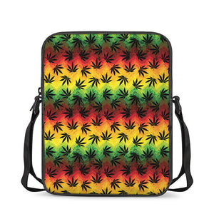 Cannabis Rasta Pattern Print Rectangular Crossbody Bag