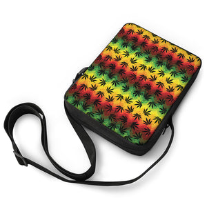 Cannabis Rasta Pattern Print Rectangular Crossbody Bag