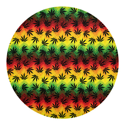 Cannabis Rasta Pattern Print Round Blanket