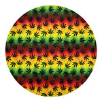 Cannabis Rasta Pattern Print Round Blanket