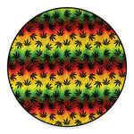 Cannabis Rasta Pattern Print Round Floor Mat