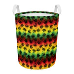 Cannabis Rasta Pattern Print Round Laundry Basket