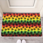 Cannabis Rasta Pattern Print Rubber Doormat