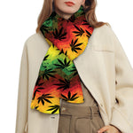 Cannabis Rasta Pattern Print Scarf