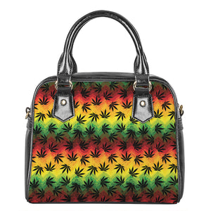 Cannabis Rasta Pattern Print Shoulder Handbag