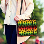 Cannabis Rasta Pattern Print Shoulder Strap Bible Bag