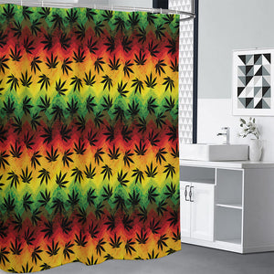 Cannabis Rasta Pattern Print Shower Curtain