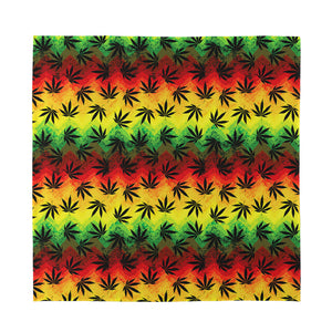 Cannabis Rasta Pattern Print Silk Bandana