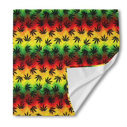 Cannabis Rasta Pattern Print Silk Bandana