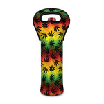 Cannabis Rasta Pattern Print Single Neoprene Wine Tote