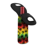 Cannabis Rasta Pattern Print Single Neoprene Wine Tote
