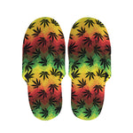 Cannabis Rasta Pattern Print Slippers