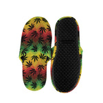 Cannabis Rasta Pattern Print Slippers