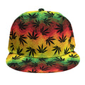 Cannabis Rasta Pattern Print Snapback Cap