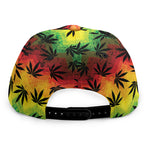 Cannabis Rasta Pattern Print Snapback Cap