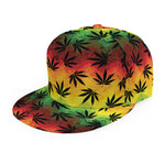 Cannabis Rasta Pattern Print Snapback Cap