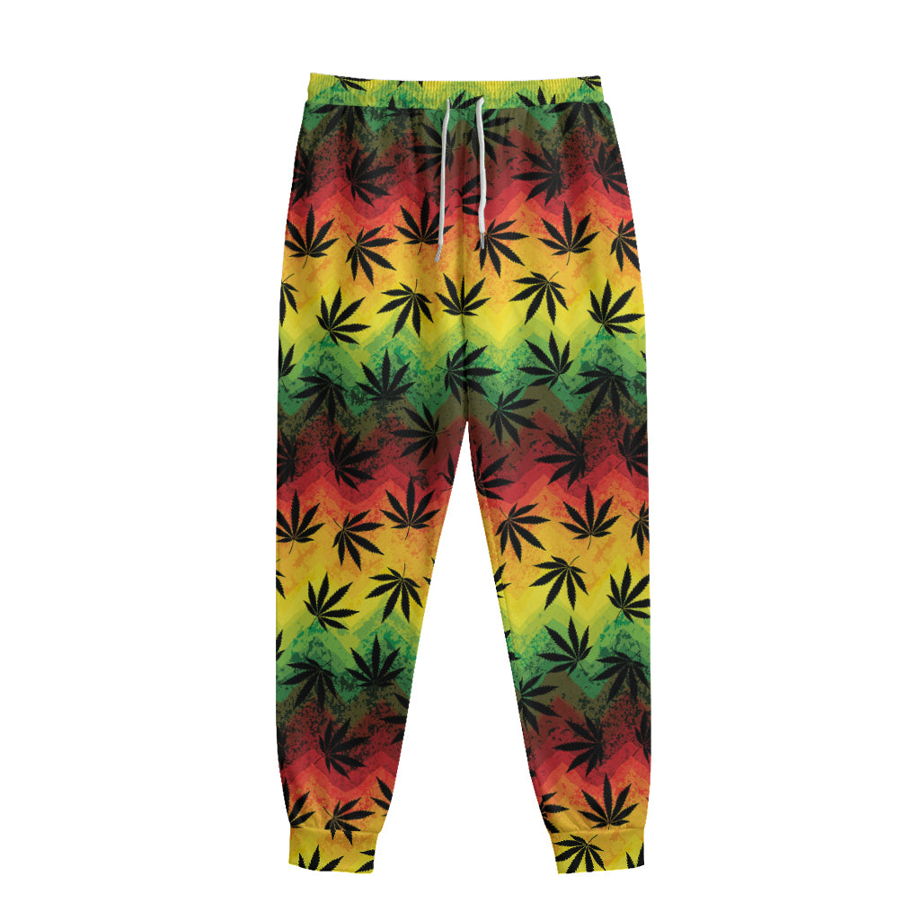 Cannabis Rasta Pattern Print Sweatpants