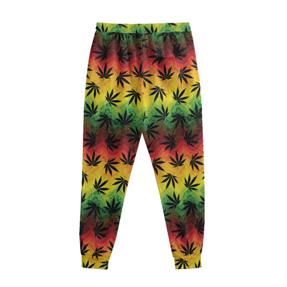 Cannabis Rasta Pattern Print Sweatpants