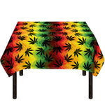 Cannabis Rasta Pattern Print Tablecloth