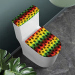 Cannabis Rasta Pattern Print Toilet Lid And Tank Cover Set