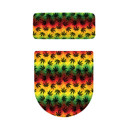 Cannabis Rasta Pattern Print Toilet Lid And Tank Cover Set