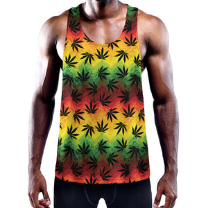 Cannabis Rasta Pattern Print Training Tank Top