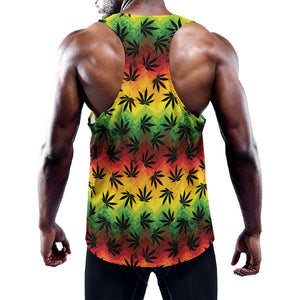 Cannabis Rasta Pattern Print Training Tank Top