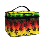 Cannabis Rasta Pattern Print Travel Makeup Bag