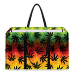 Cannabis Rasta Pattern Print Utility Tote Bag