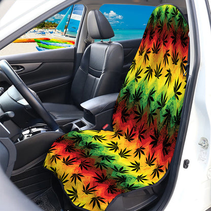 Cannabis Rasta Pattern Print Waterproof Car Seat Cover