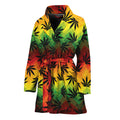 Cannabis Rasta Pattern Print Women's Bathrobe