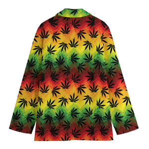 Cannabis Rasta Pattern Print Women's Blazer