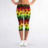 Cannabis Rasta Pattern Print Women's Capri Leggings