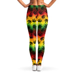 Cannabis Rasta Pattern Print Women's Leggings