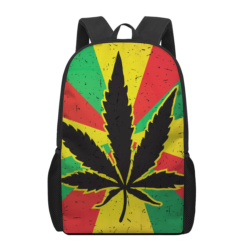 Cannabis Rasta Print 17 Inch Backpack