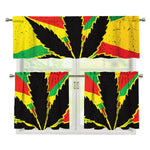 Cannabis Rasta Print 3 Piece Kitchen Curtains