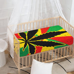 Cannabis Rasta Print Baby Crib Sheet
