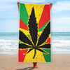 Cannabis Rasta Print Beach Towel