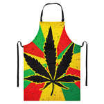 Cannabis Rasta Print Bib Apron With Pocket