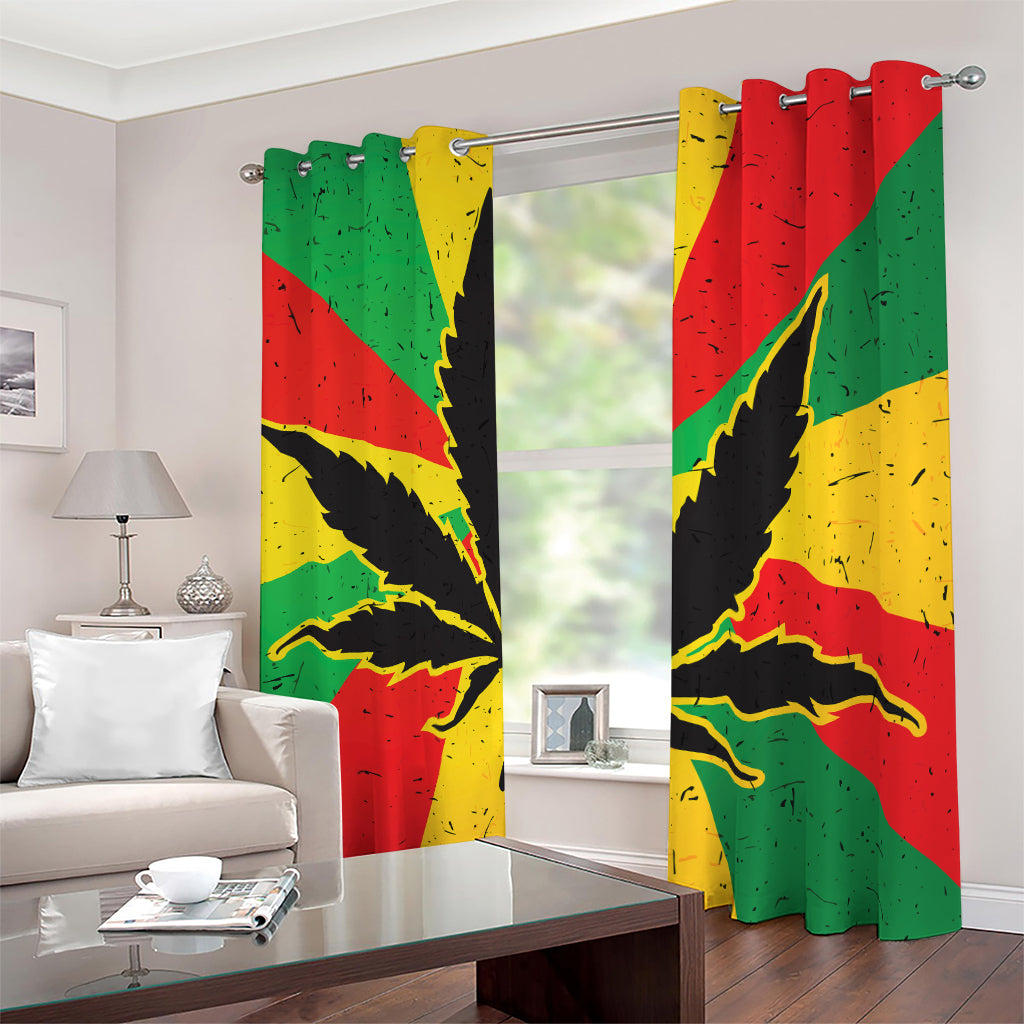 Cannabis Rasta Print Blackout Grommet Curtains