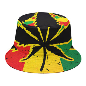 Cannabis Rasta Print Bucket Hat