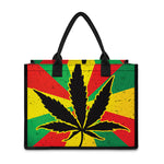Cannabis Rasta Print Canvas Tote Bag